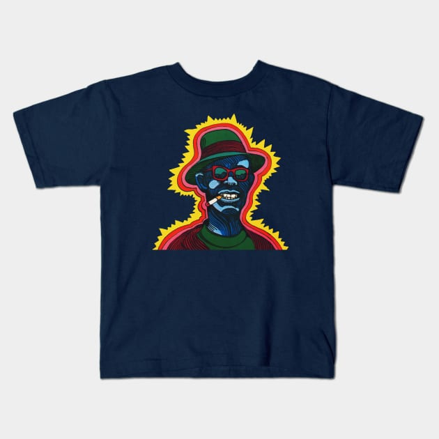 Blues legend - Lightnin' Sam Hopkins Kids T-Shirt by ölümprints